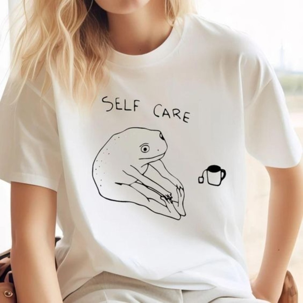 Funny Frog Self Care Positive Gift Retro Unisex T-Shirt